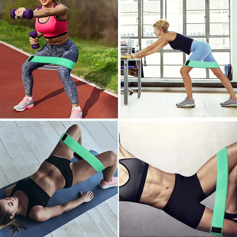 【Siap Stok COD】Non Slip Fabric Hip Resistance Band / Hip Resistance Band / Hip Band / Booty Band Squat Yoga Fitness Pinggul / 3 Levels 4