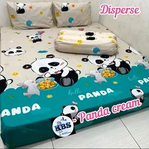 sprei satu set sarban dan sargul motif helo panda,kain lembut dan tidak mudah luntur
