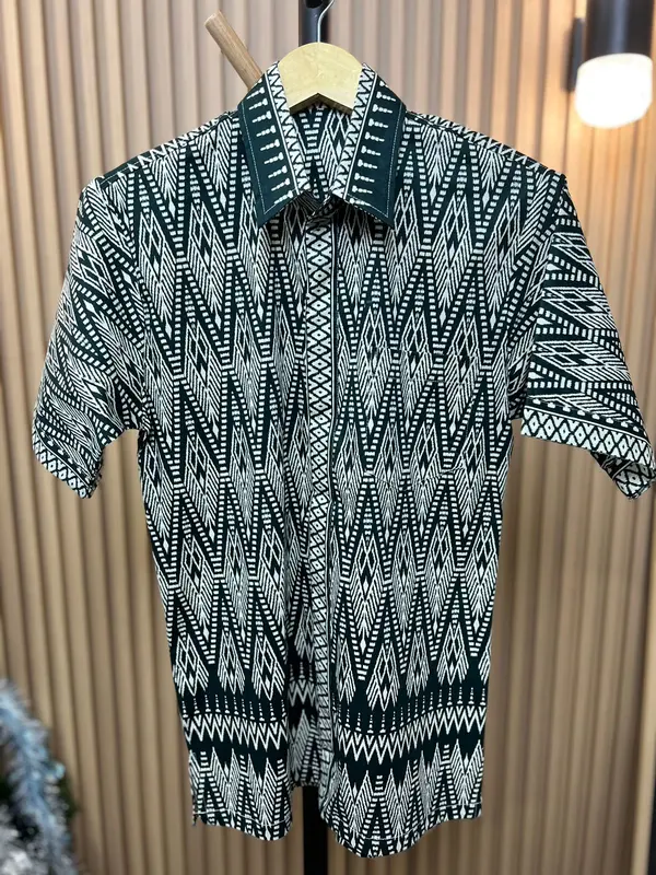 ALTHREE Clothing - KEMEJA Green New Shirt Batik Pria Lengan Pendek 5