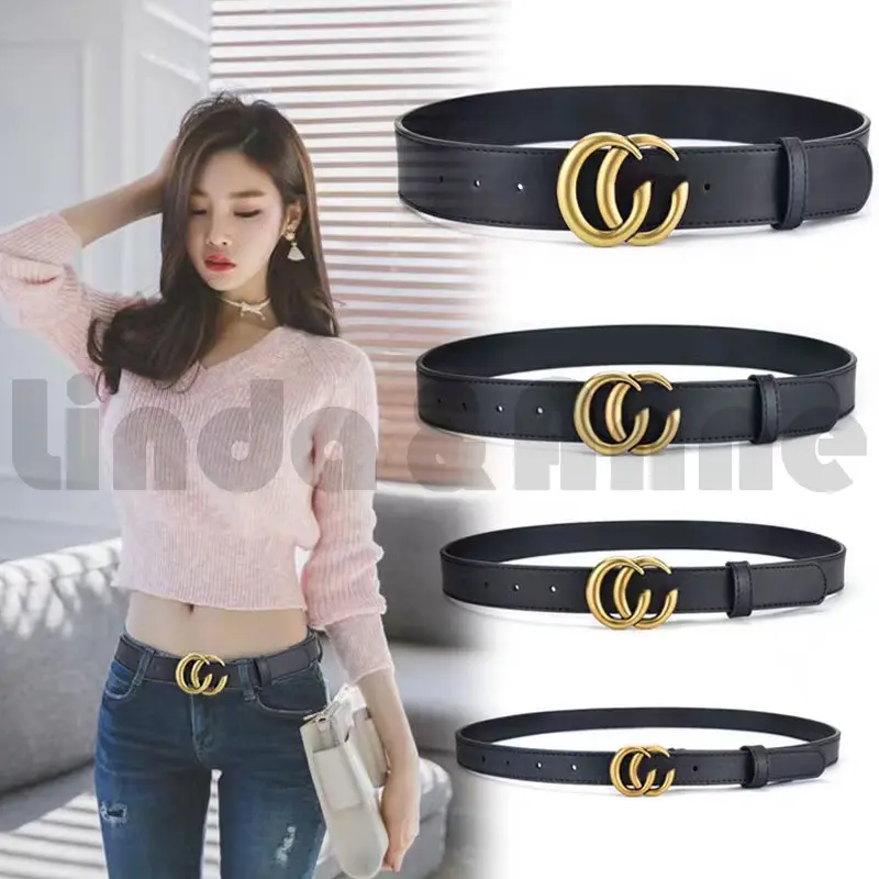 Sabuk Wanita Bahan Pu Double C Belt Wanita Belt Fashion - Ikat Pinggang Wanita