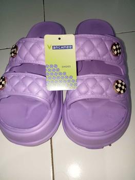 Product Review of 【GSI Shoes】Sandal Wanita Sendal Selop Wedges Wanita Kekinian Bahan Karet EVA Rubber Elastis Empuk dan Ringan Jelly Shoes heel slippers from A**9 2