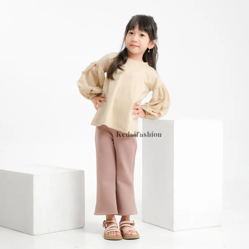 Flare Pants Highwaist Anak Celana Cutbray Anak Scuba Premium 2,5 - 10 th 1