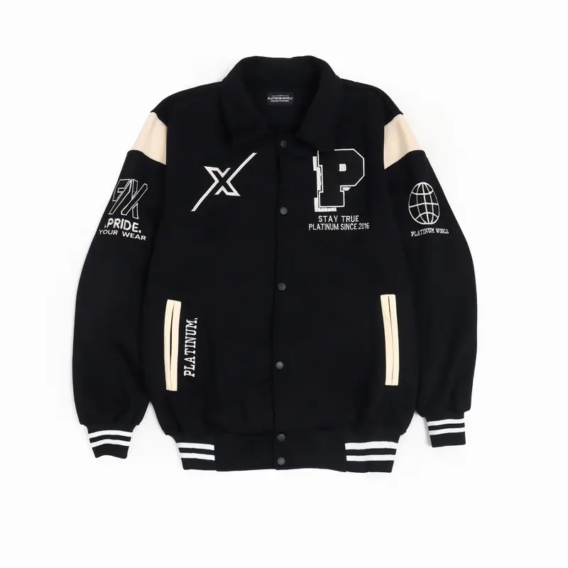 PLATINUM WORLD Jacket Varsity RV Full Bordir Premium Outerwear Varsity Jacket Baseball East Team 9X. 0