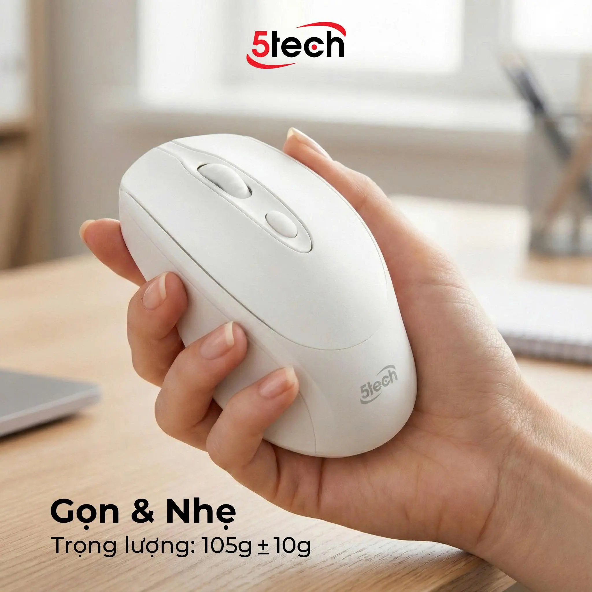 Chuột không dây 5Tech, chuột sạc pin, chuột kết nối đầu USB 2.4GHz, DPI 800-1600, chuột dành cho máy tính, laptop và những thiết bị có cổng kết nối USB 2.4GHz, chơi game mọi chế độ | BigBuy360 - bigbuy360.vn