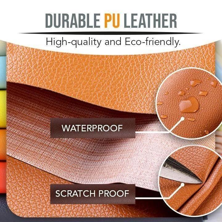 Stiker Kulit Sofa 20x120CM- Sticker Leather Repair perbaiki jok robek - Dark Brown - Beige 2