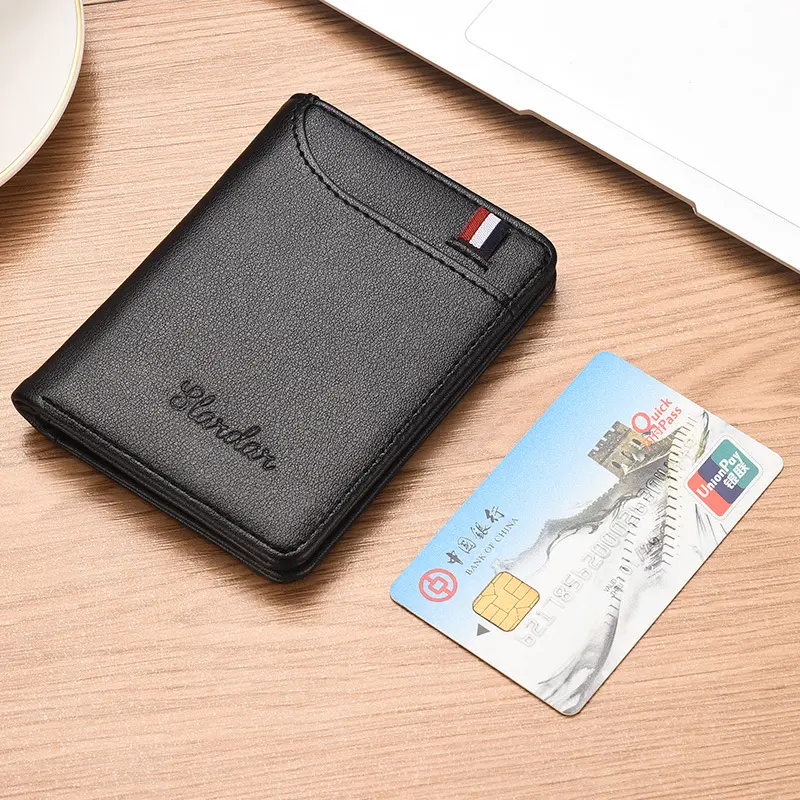 Ultra thin wallet for men, mini short student wallet, bank card clip, personalized integrated wallet