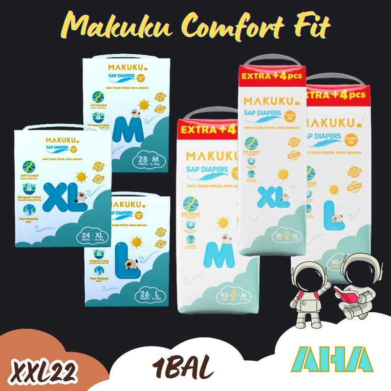 Product Introduction of [BIG SALE 5.5] MAKUKU COMFORT FIT SAP DIAPERS PANTS 12