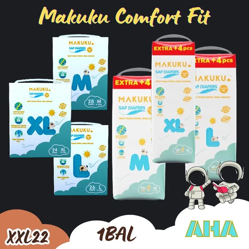 [BIG SALE 5.5] MAKUKU COMFORT FIT SAP DIAPERS PANTS 0