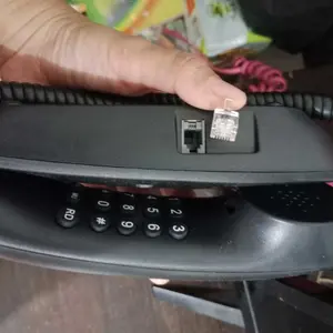 AZKO Krisbow Telepon Kabel Analog Slim - Hitam Analog Corded Phone Telepon Rumah Kabel Corded Phone Analog Telepon Kantor Kabel