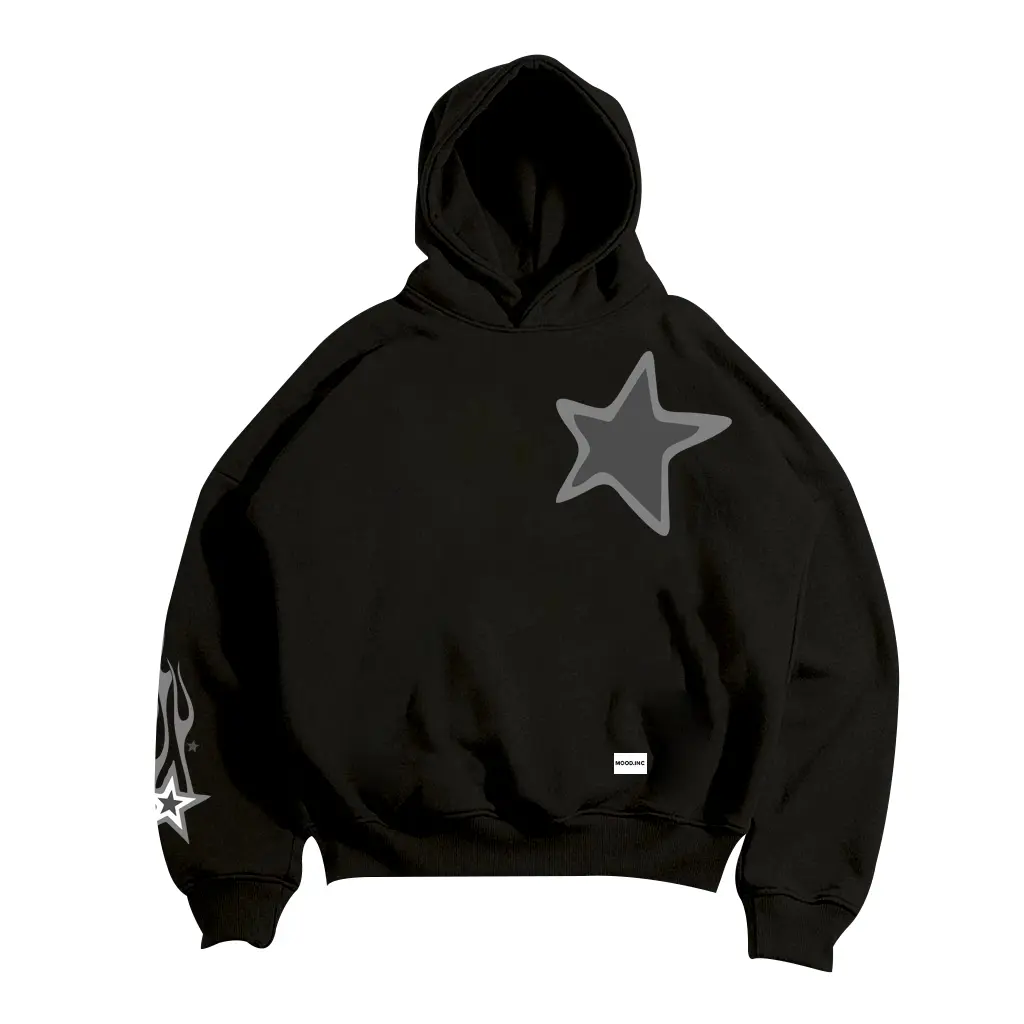 MOOD INC - Sweater Hoodie Boxy Fit Original Basic Direction Fleece Limited Edition Pria Wanita Oversize Hitam Tebal Keren Unisex Jumper