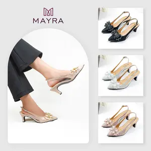 Mayra - Alissa sepatu Pesta wanita big size 5cm pita kupu kupu sandal Shoes Sendal