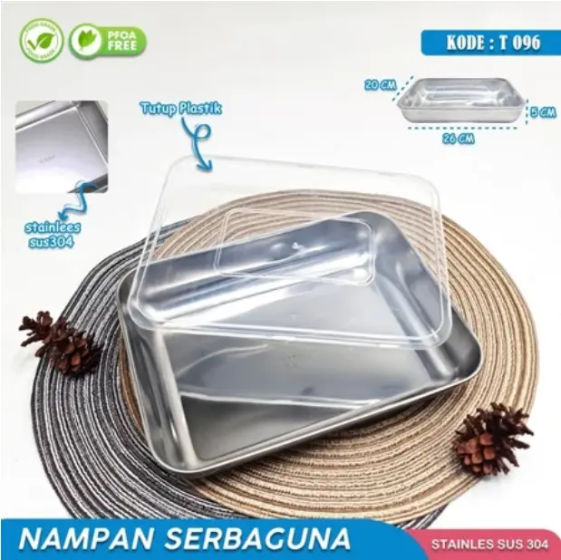 Baki Nampan Dalam Kotak Stainless SA555 - T096
