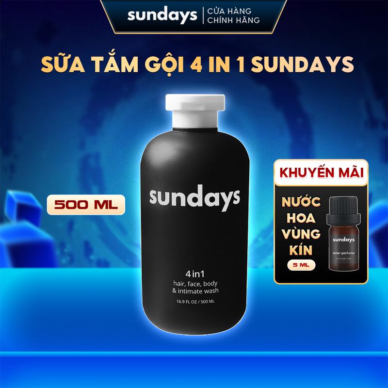 [TẶNG NƯỚC HOA] Sữa Tắm Gội Toàn Thân 4in1 Sundays Hương Nước Hoa Quyến Rũ 500ml