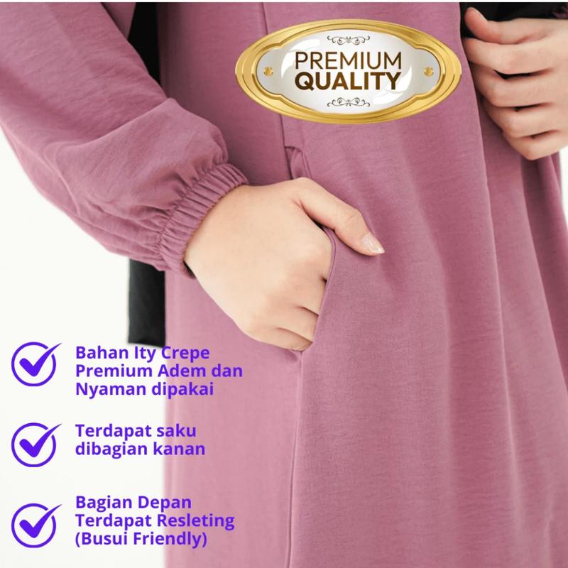Malibary - Aluna Dress Gamis 2025 Pesta Mewah Wanita Bahan Lembut Remaja Dewasa Remaja Muslim Lebaran Kondangan Syari Maxi Simple 2