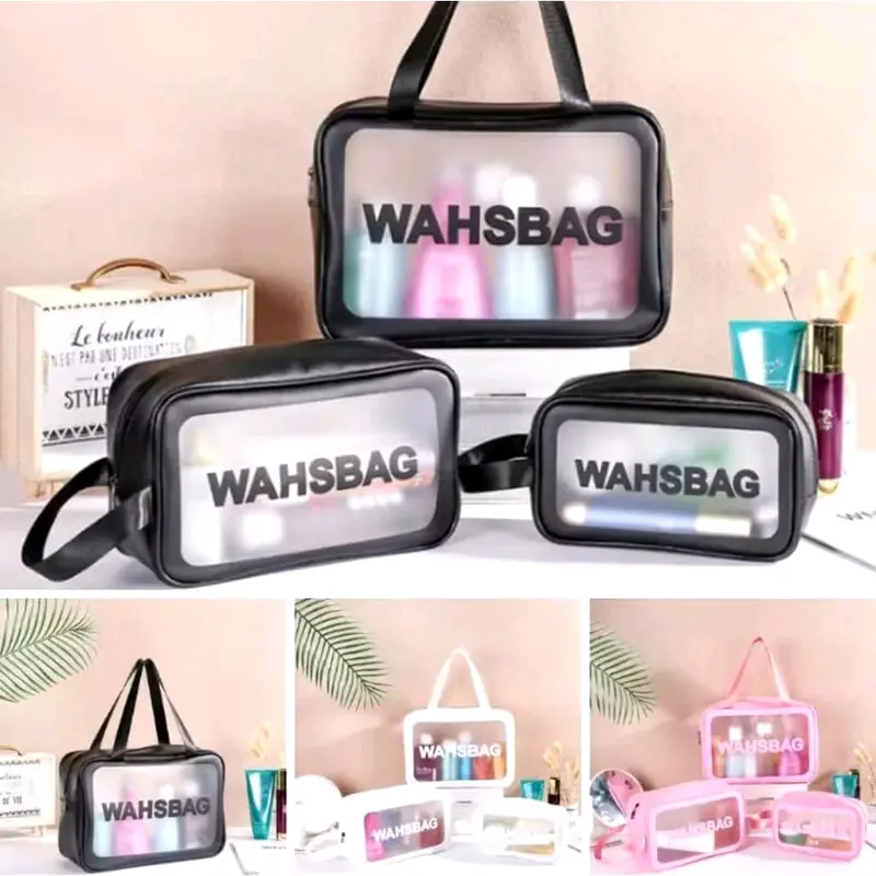 TAS KOSMETIK TRANSPARAN / POUCH MAKE UP / WASHBAG POUCH / TAS MAKE UP WATERPROOF 2