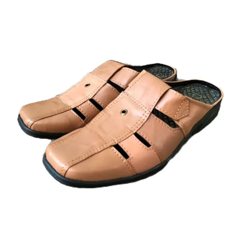 Sendal Bustong Kulit Pria Terbaru - Sepatu Sandal Selop Kulit Pria Kasual - Shoes 0