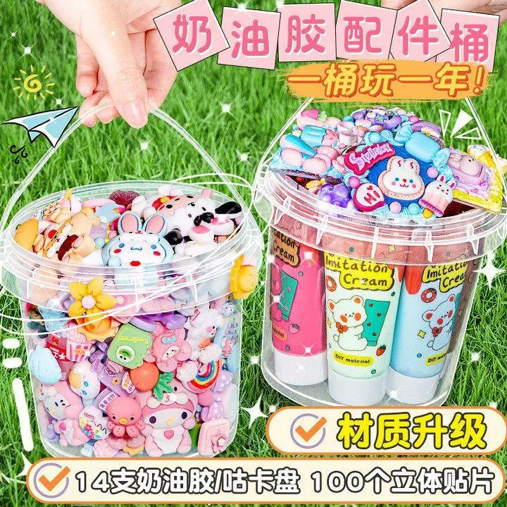 Bộ nhãn dán 3D ba chiều, kem tự làm, keo dán, vật liệu bổ sung, miếng dán nhựa thủ công