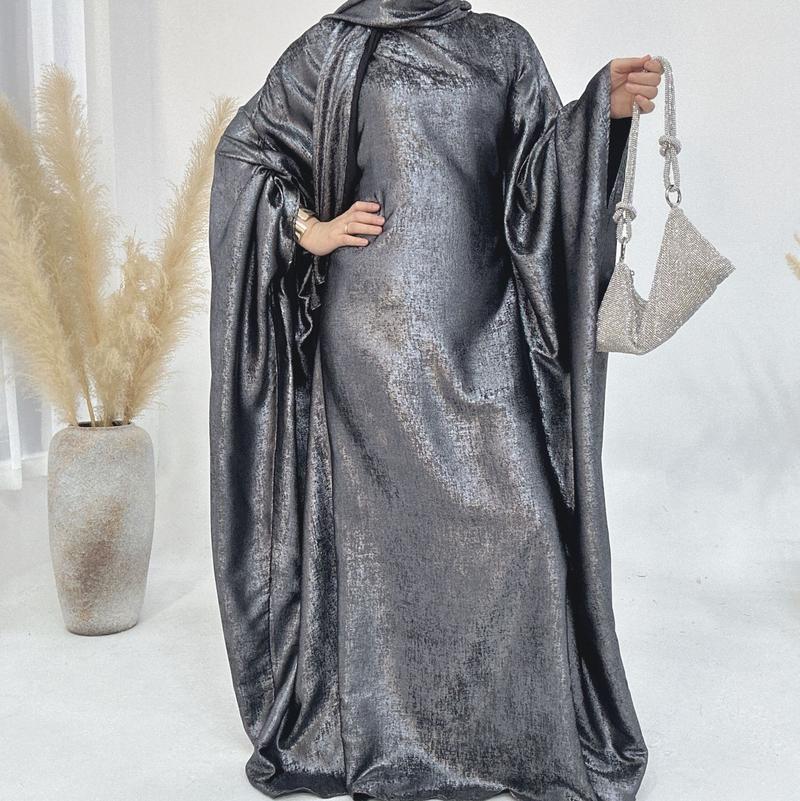 Product Introduction of Shimmer Butterfly abaya ,Batwing shinny abaya, Butterfly caftan Plus size elegant dress 12
