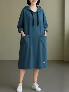 MODEL HODIE MIDI JEANS TERBARU 2025  Hoodie Cewek TERLARIS Jaket WANITA KEKINIAN Hoodie JEANS KOREAN STYLE  COD OOTD Casual Panjang Atasan Dewasa Tunik Wanita Remaja MIDI DRESS