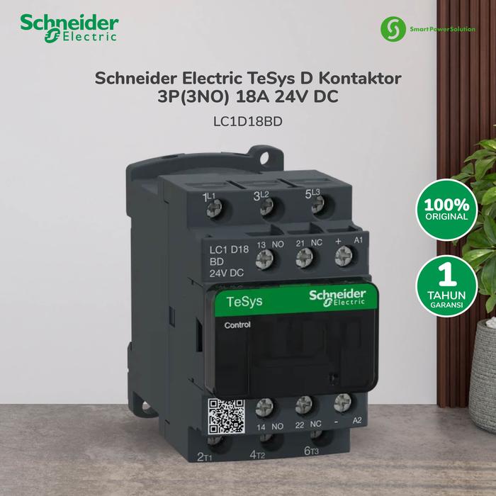 Gambar Schneider Electric TeSys D Kontaktor 3P(3NO) 18A 24VDC LC1D18BD dari Smart Power Solution Kota Administrasi Jakarta Barat Tokopedia