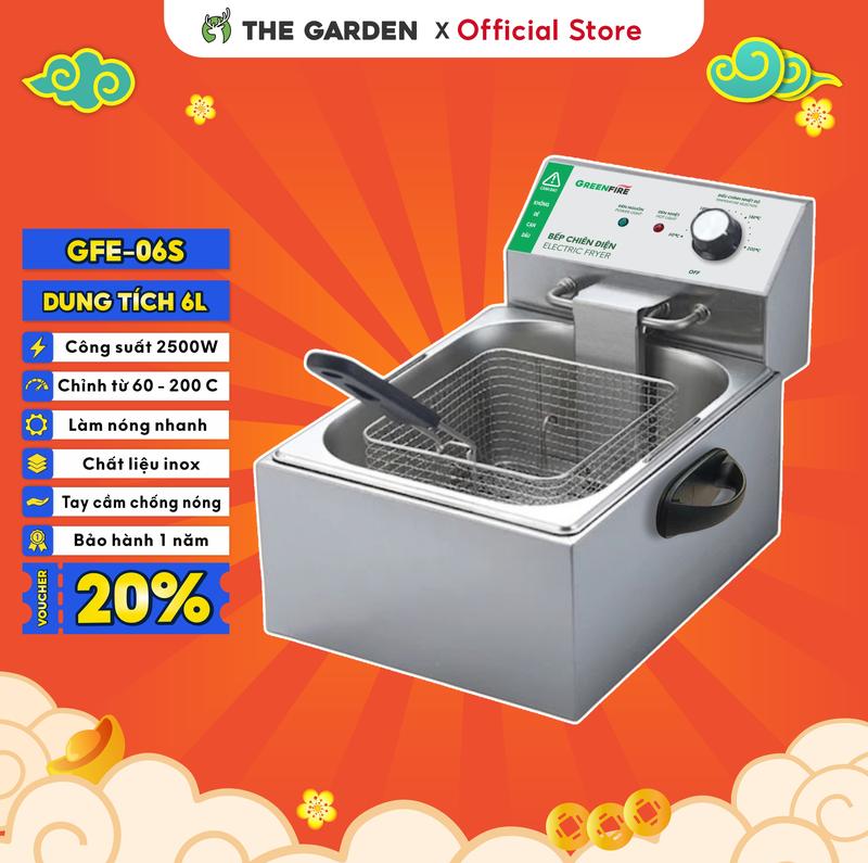 Bếp chiên ngập dầu nhúng điện GREENFIIRE chất liệu Inox cao cấp, công suất lớn Bảo hành 12 tháng