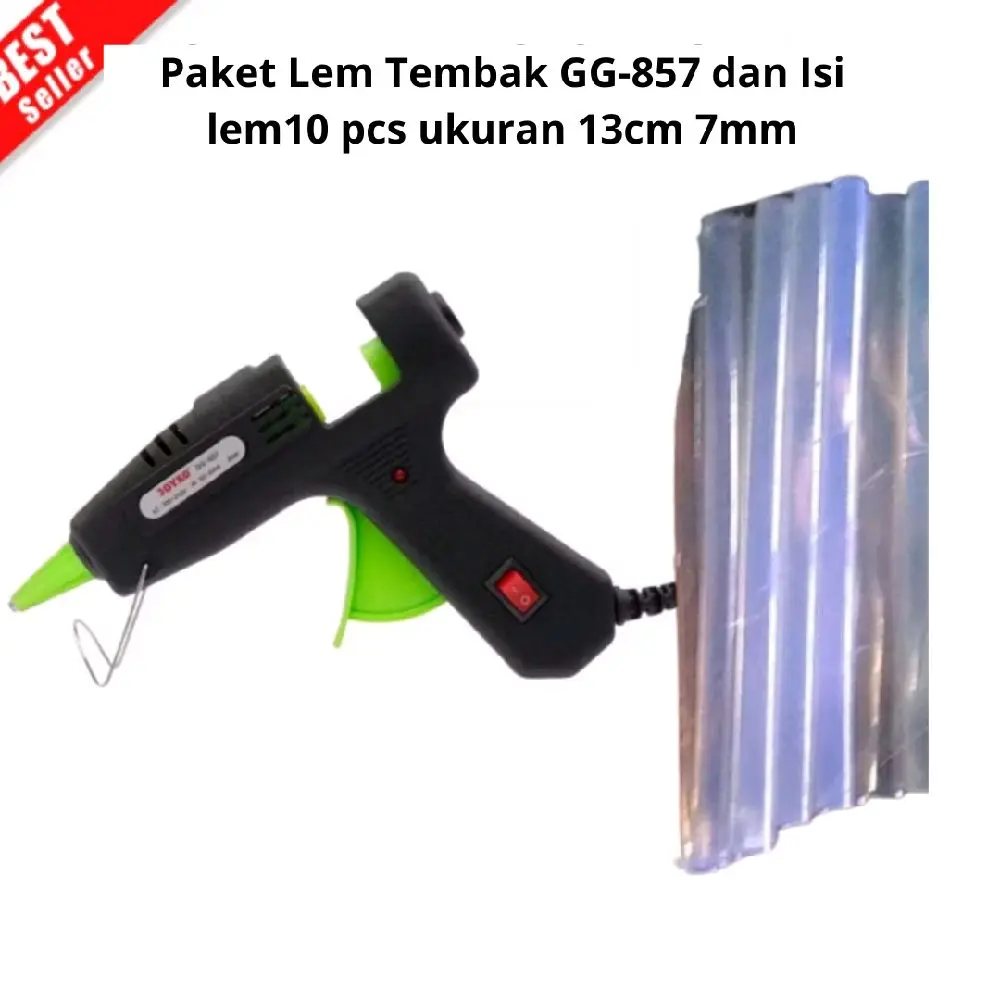 Paket Glue Gun Lem Tembak Joyko GG-857 dan Glue Stick Refill Lem Bakar Isi Lem Tembak Joyko GSR-109 isi 6 PCS  (SUN)