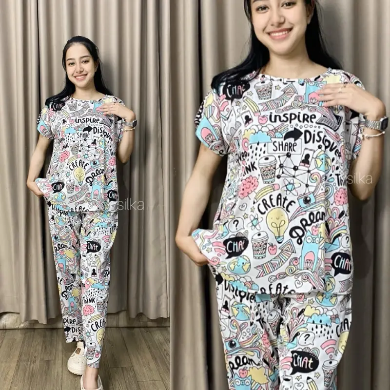 Baju Tidur Wanita Piyama Rayon / Babydoll Rayon Motif Terupdate 5