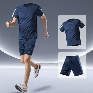 KAMB jersey olahraga pria 1satu set baju olahraga pria 2pcs Bernapas dan cepat kering Sport