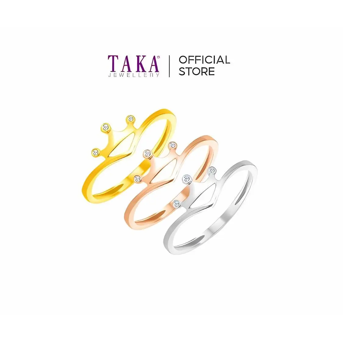 TAKA Jewellery Diamond Ring 9K Crown