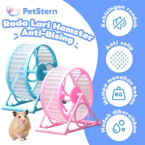 PetStern Roda Lari Hamster Anti Bising PVC Tahan Gigitan Aman Anti Jepit Treadmill Hamster Hewan Kecil