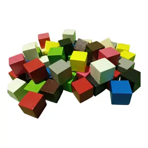 Kubus warna warni ukuran 3×3×3 cm kotak kayu Toys Mainan