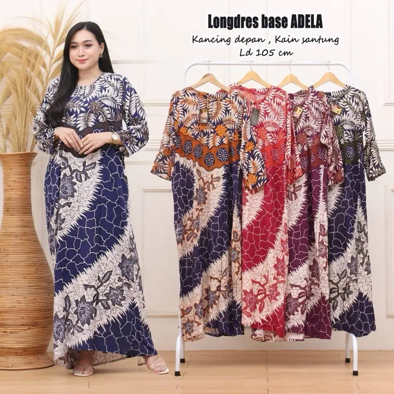 LONGDRESS BASE BATIK ETNIK 100RB/3 PCS BUSUI FRIENDLY RAYON 0