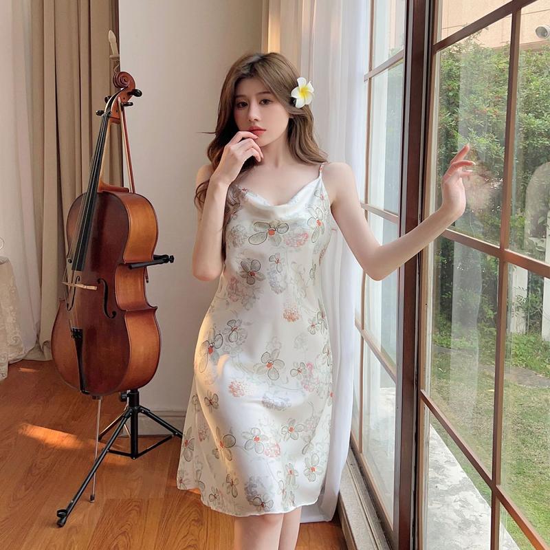  Đầm ngủ latin Váy Ngủ Lụa latin In 3D Mặc Nhà AMD97 