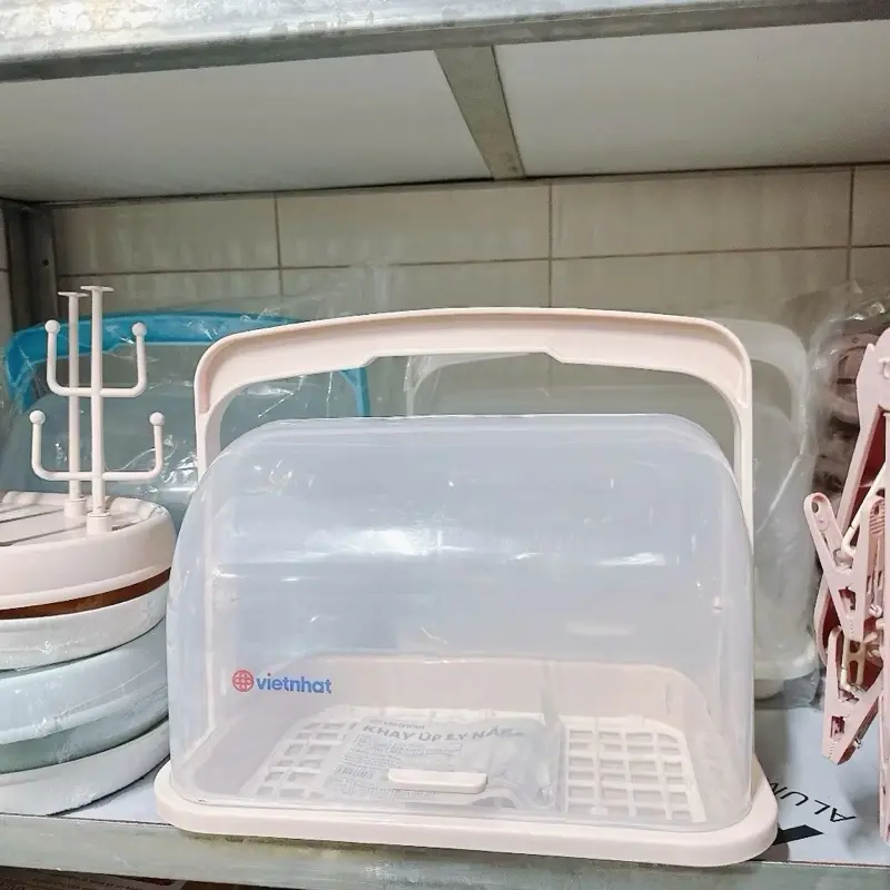 [Chĩnh Hãng] Khay úp ly, úp bình sữa có nắp đậy nhựa Việt Nhật