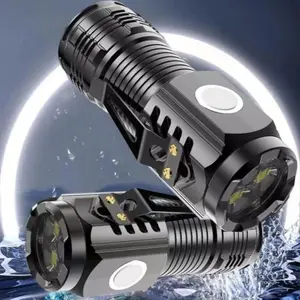 Senter Mini LED 3 Mata Multifungsi / Senter Mini Anti Air Super Terang / Senter Mini Rechargeable