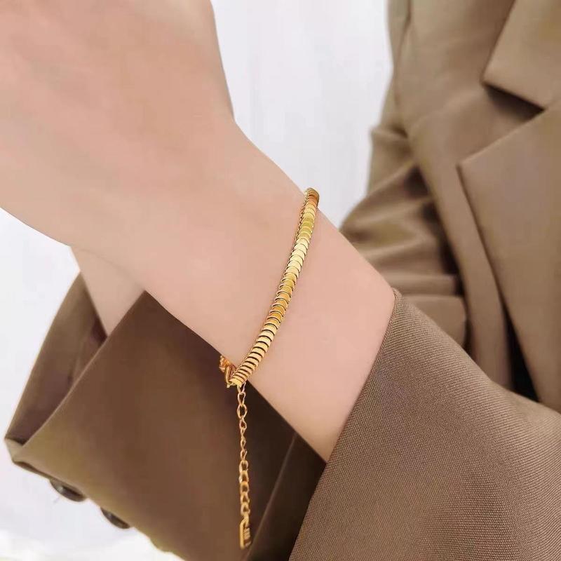 Product Introduction of 【 48 Styles】 Titanium Steel Gold Bracelet ,  Not Fade Bracelet for Women Stainless Bracelet Rose Gold Accessories 51