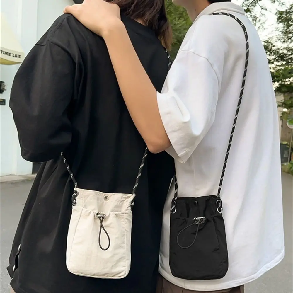 Fashion Canvas Shoulder Crossbody Bags Solid Color Minimalist Style Messenger Bag Lightweight Totes for Women Men