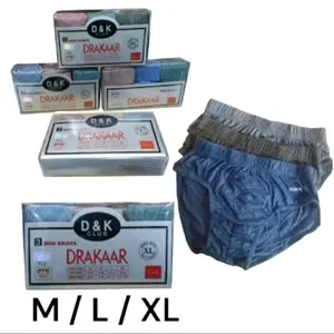 D&K Club DRAKAAR Men Briefs Celana Dalam Pria M/L/XL Kualitas Terbaik / 1 box (3pcs)