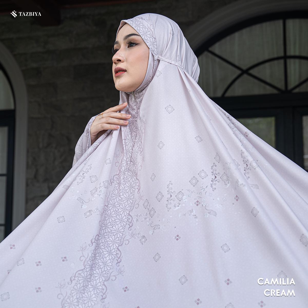 TAZBIYA MUKENA TRAVEL 2IN1 CAMILIA SERIES | Mukena Dewasa Travel Motif | Mukena Travel Cantik dan Nyaman Dilengkapi Sajadah Travel