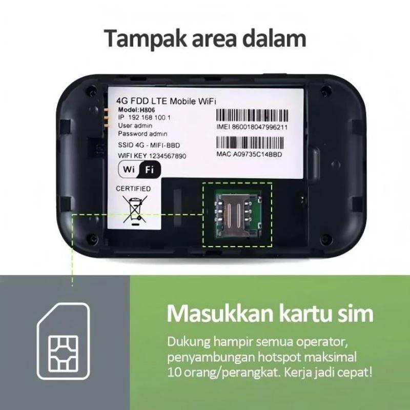 YGDS WiFi Modem H806 Wireless Router 4G LTE Mini Modem 150Mbps Mobile Broadband WiFi Black Charger