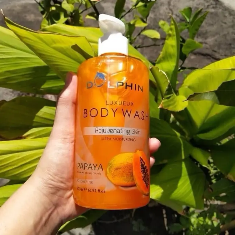 Dolphin Body wash Papaya 500ml/Sabun Dolphin papaya PEMUTIH KULIT PALING AMPUH