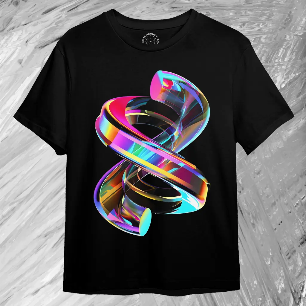 3DimensionWear T-Shirt Abstract Colorful Glass Twisted  - DT0442