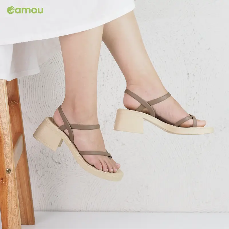 Sandal Heels Wanita Kekinian Full Karet AntiSlip Murah - CAMOU EVE 4