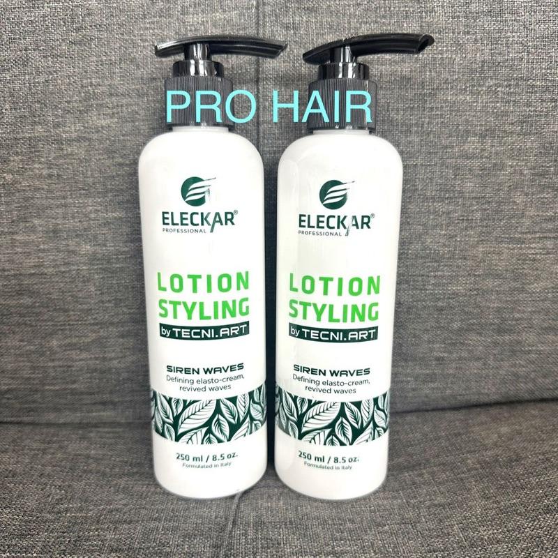 Lotion Styling Eleckar 250ml dưỡng tóc giữ nếp uốn xù mì, sóng nước, hippie, tạo kiểu định hình và phục hồi tóc