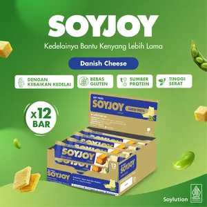SOYJOY Snack Bar Kedelai Danish Cheese 28gr - 1 Box (12 Bar)