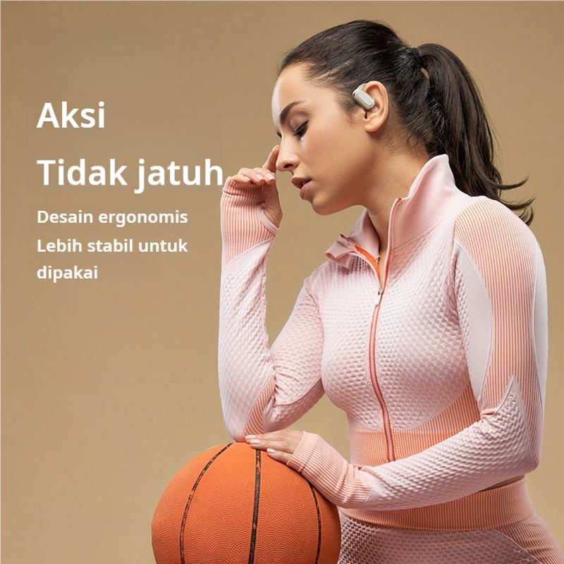 Original X96 TWS Headset Bluetooth 5.3 Wireless Earphone Yang Dapat Diputar 130° Open Ear Bone Conduction LED Digital Display OWS Olahraga Earhook Earphones Noise Reduction HIFI Stereo Bass Sports Headphones Sesuaikan posisi untuk Android lOS With Mic 5