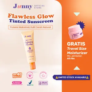 JUNNY - Skin Tint Perfecting Flawless 30gr, Natural tone-up daycream, Glow Drop, UV-filter, sunscreen moist | B3 Niacinamide + calming, centella asitica + arbutin | Mencerahkan, tidak menyumbat pori, Cocok Semua Jenis Kulit