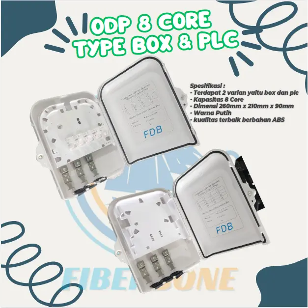 ODP 8 Core BOX PLC Kosongan / Lengkap Spliter FTTH Distribution