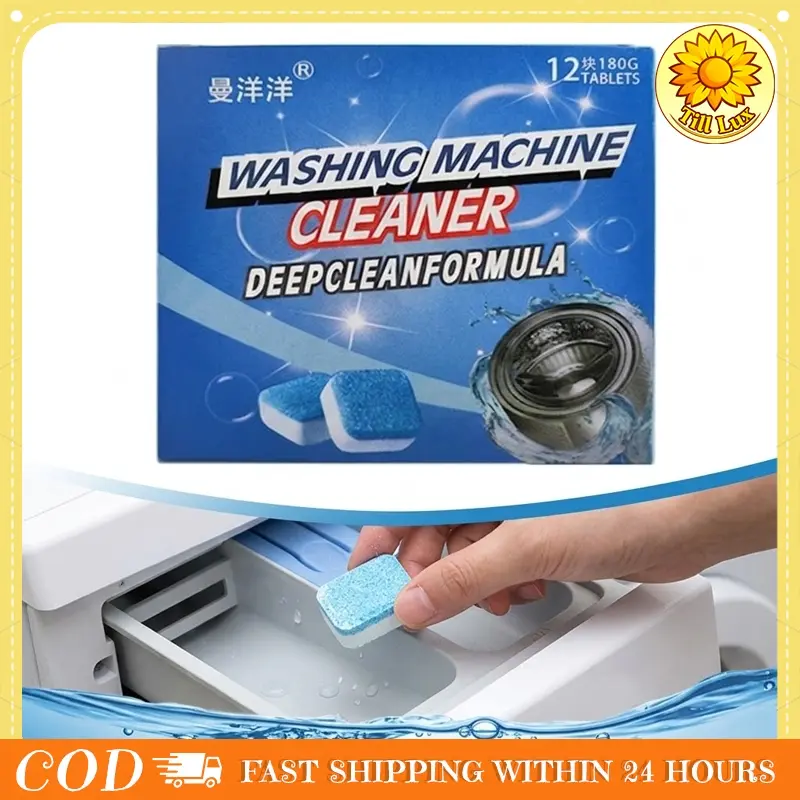 12 Pcs Tablet Anti Bakteri Mesin Cuci - Pembersih Kerak & Bau Apek, Solusi Perawatan Rutin Dapur