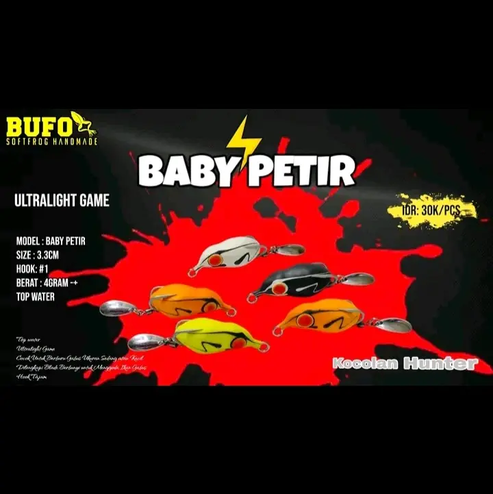 BUFO Baby petir 3,3cm / Softfrog Lure Umpan Ikan 0